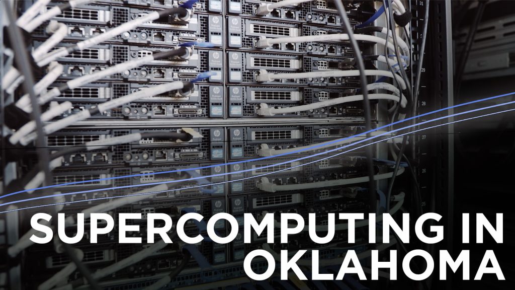 Supercomputer - Text reads "Supercomputing in Oklahoma"